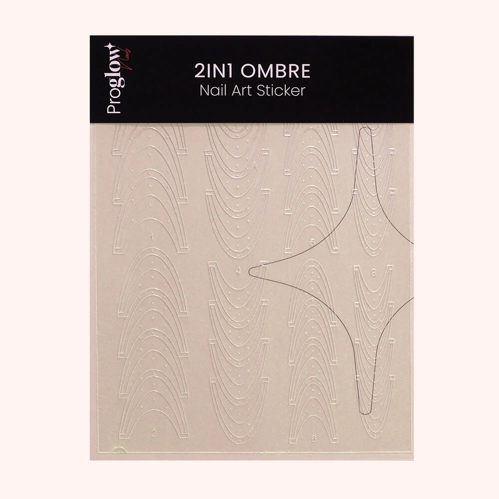 2in1 Ombre Nail Art Sticker - French Long