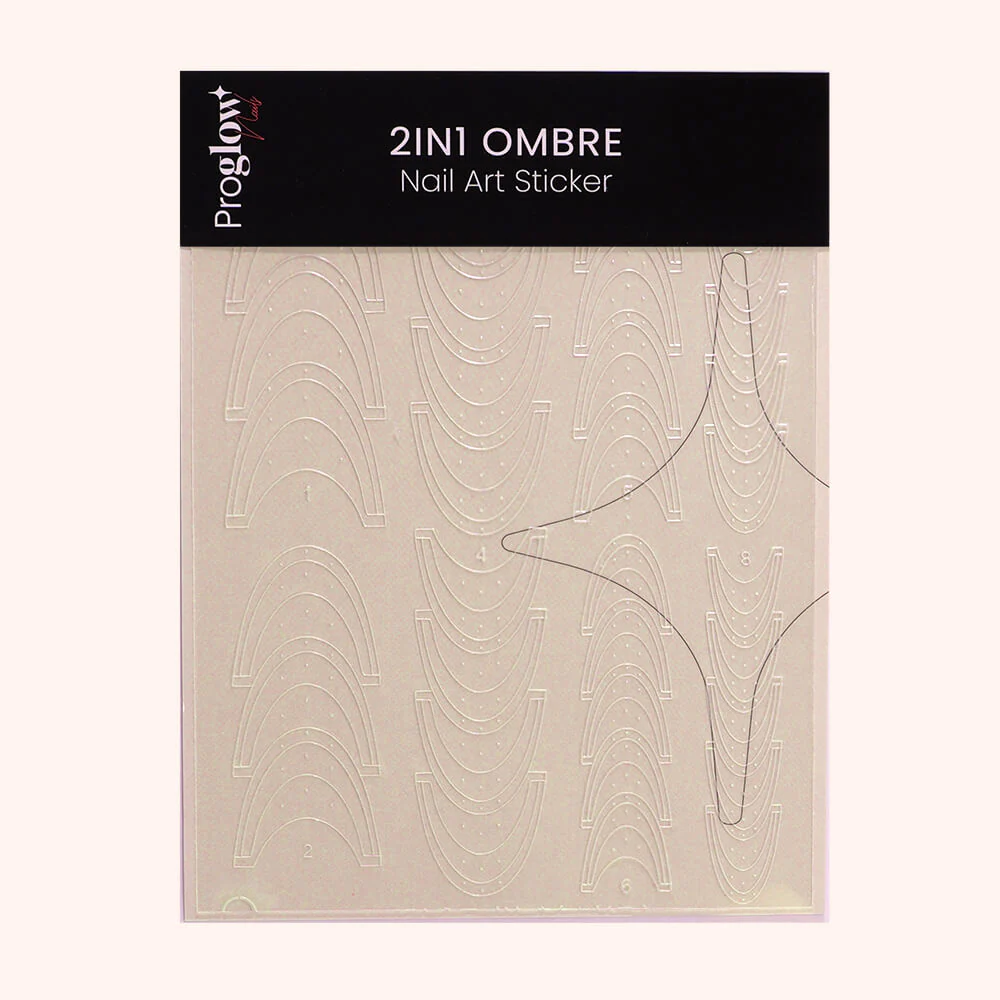 2in1 Ombre Nail Art Sticker - French Medium