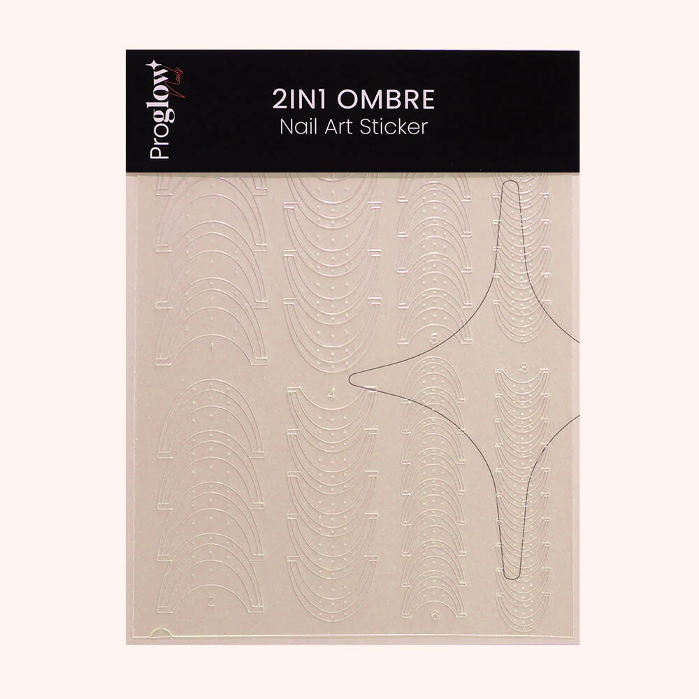 2in1 Ombre Nail Art Sticker - French Short