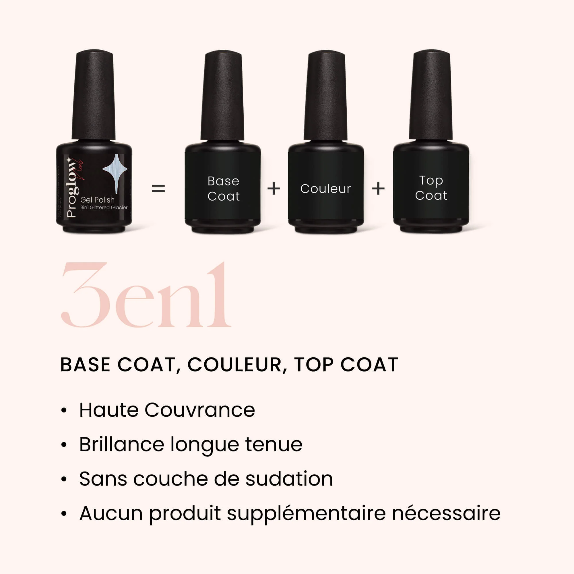 Gel Polish VSP 3in1 No Wipe Glittered Glacier - Image 3