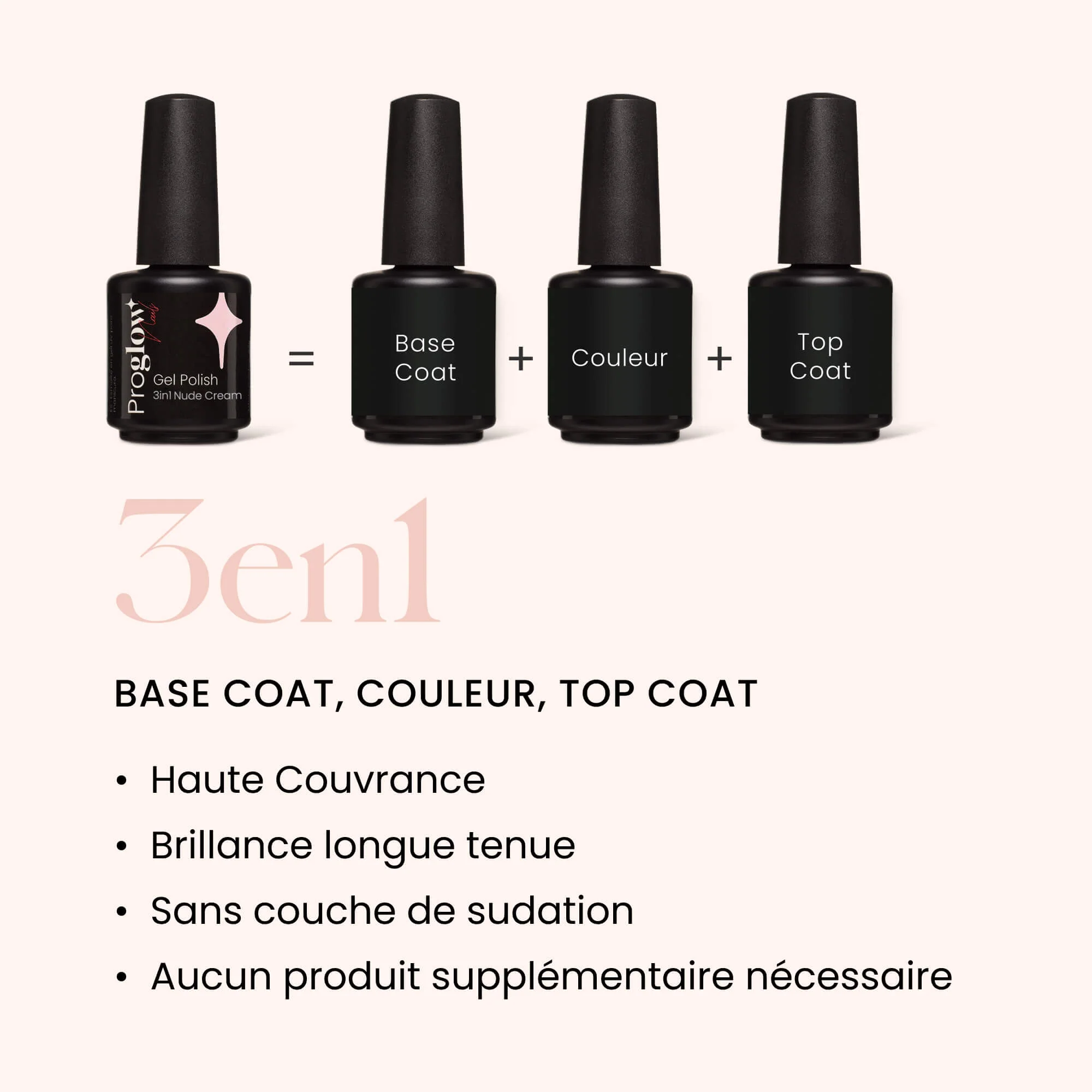 Gel Polish VSP 3in1 No Wipe Nude Cream - Image 4