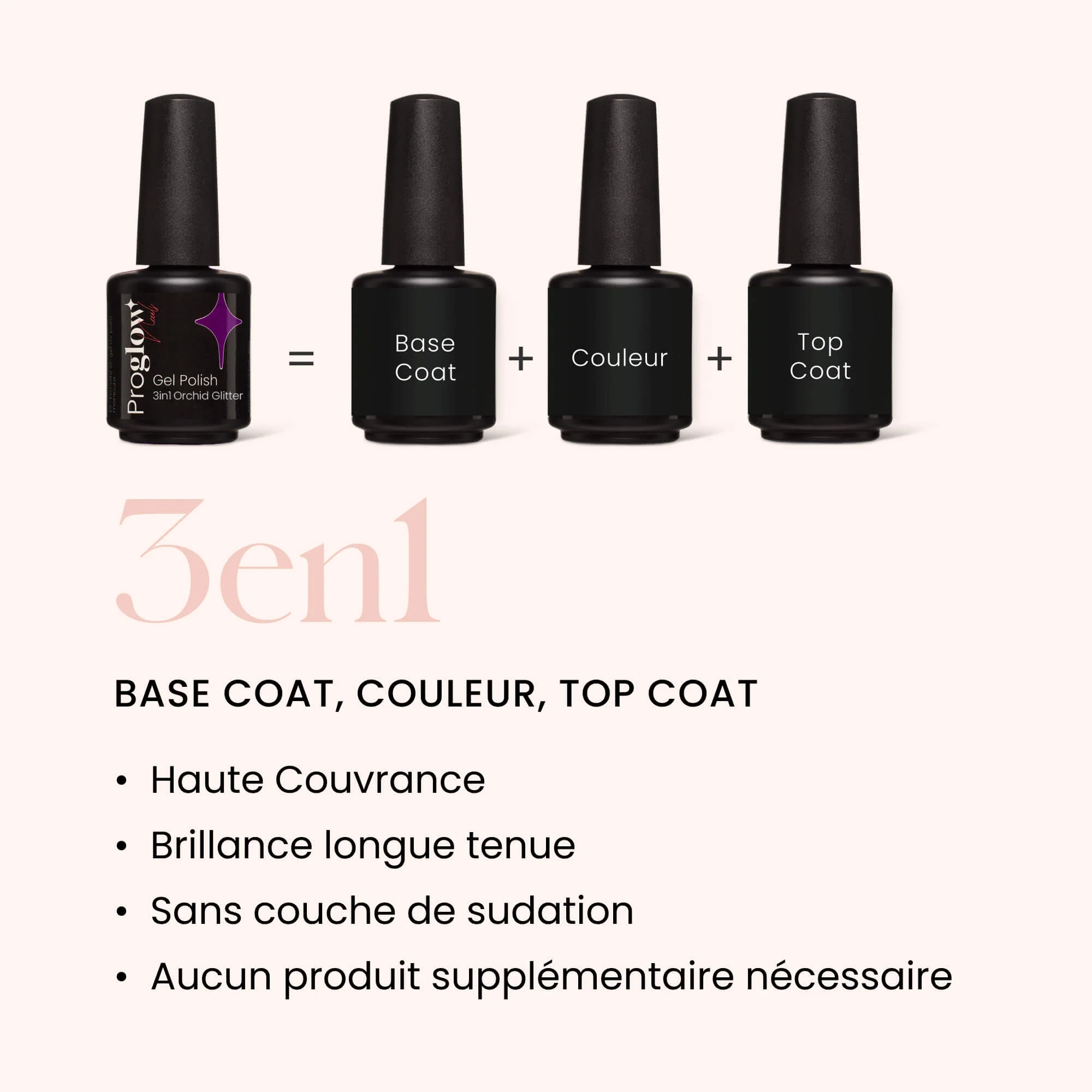 Gel Polish VSP 3in1 No Wipe Orchid Glitter - Image 4