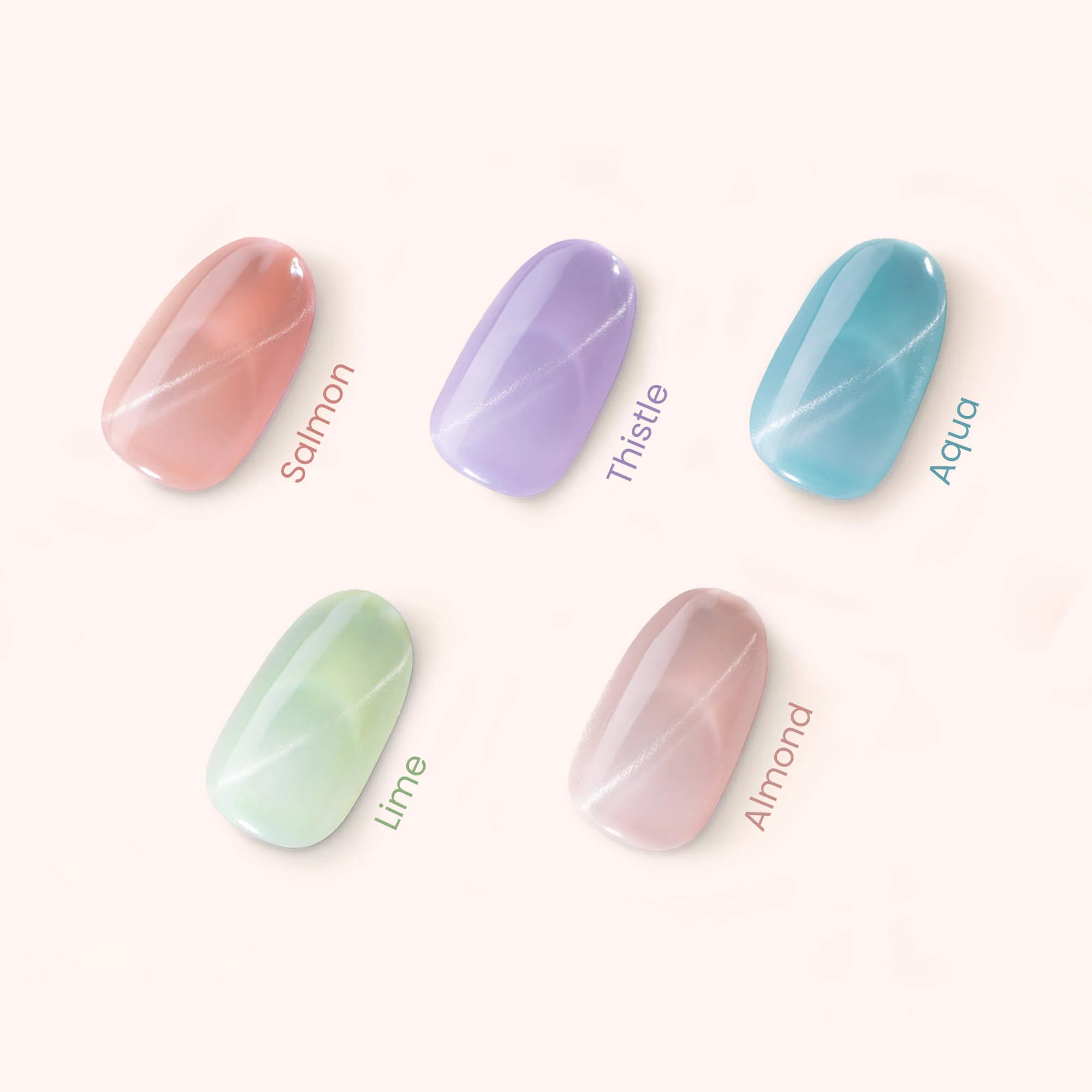 Gel Polish VSP Soft Pastel Cat Eye Almond - Image 4