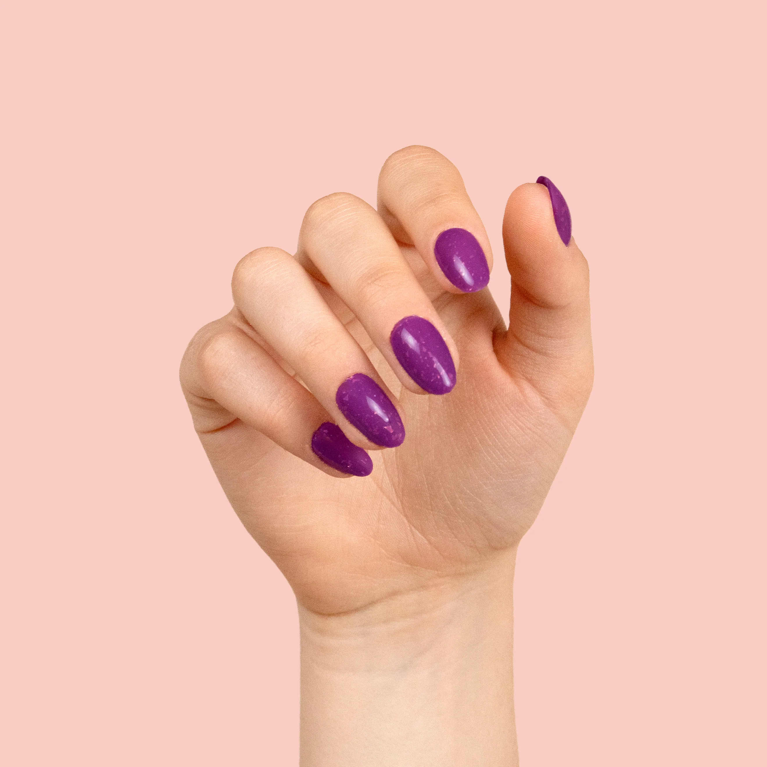 Gel Polish VSP Gummy Base Plum Golden Flakes - Image 4