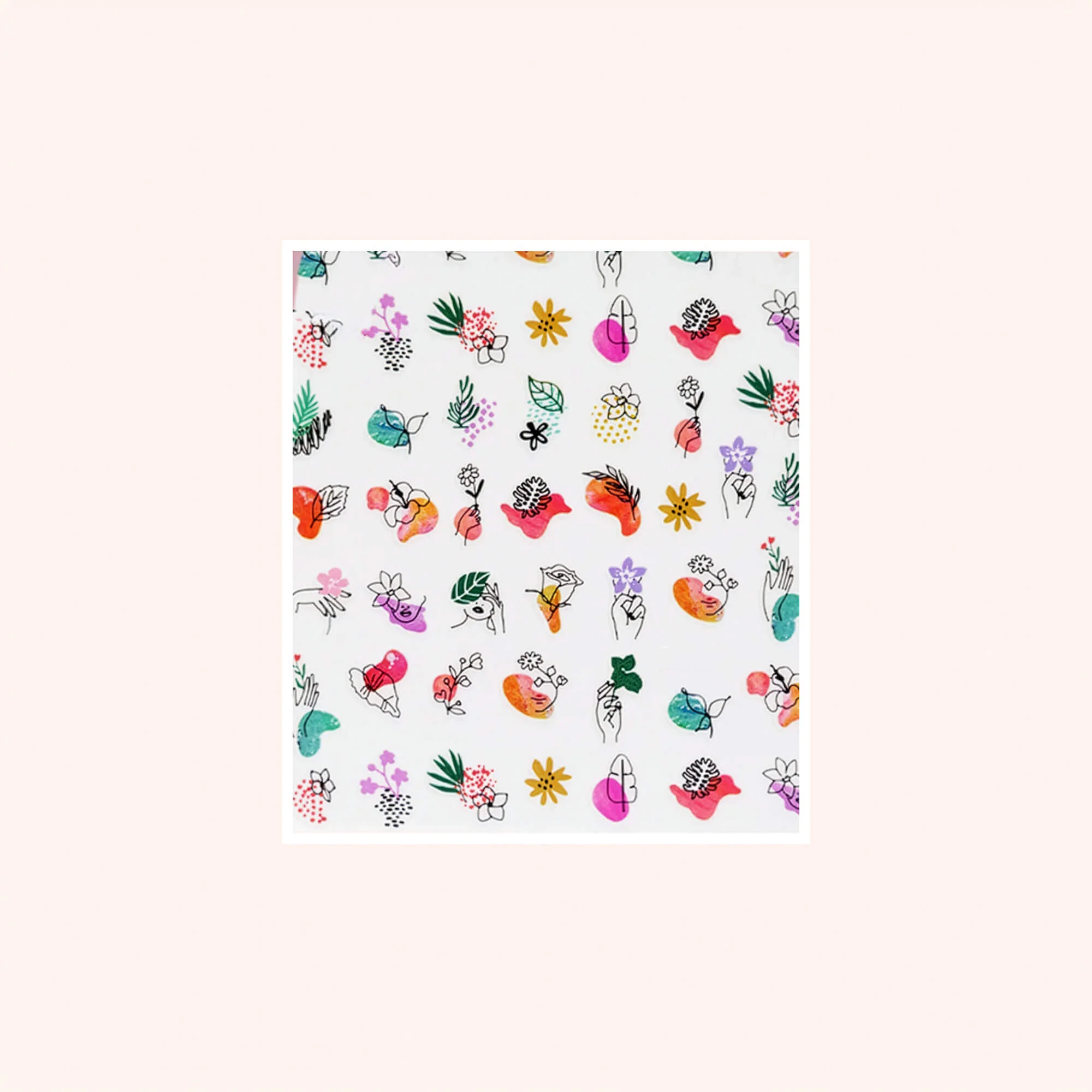 Nail Sticker Abstract Flowers 1
