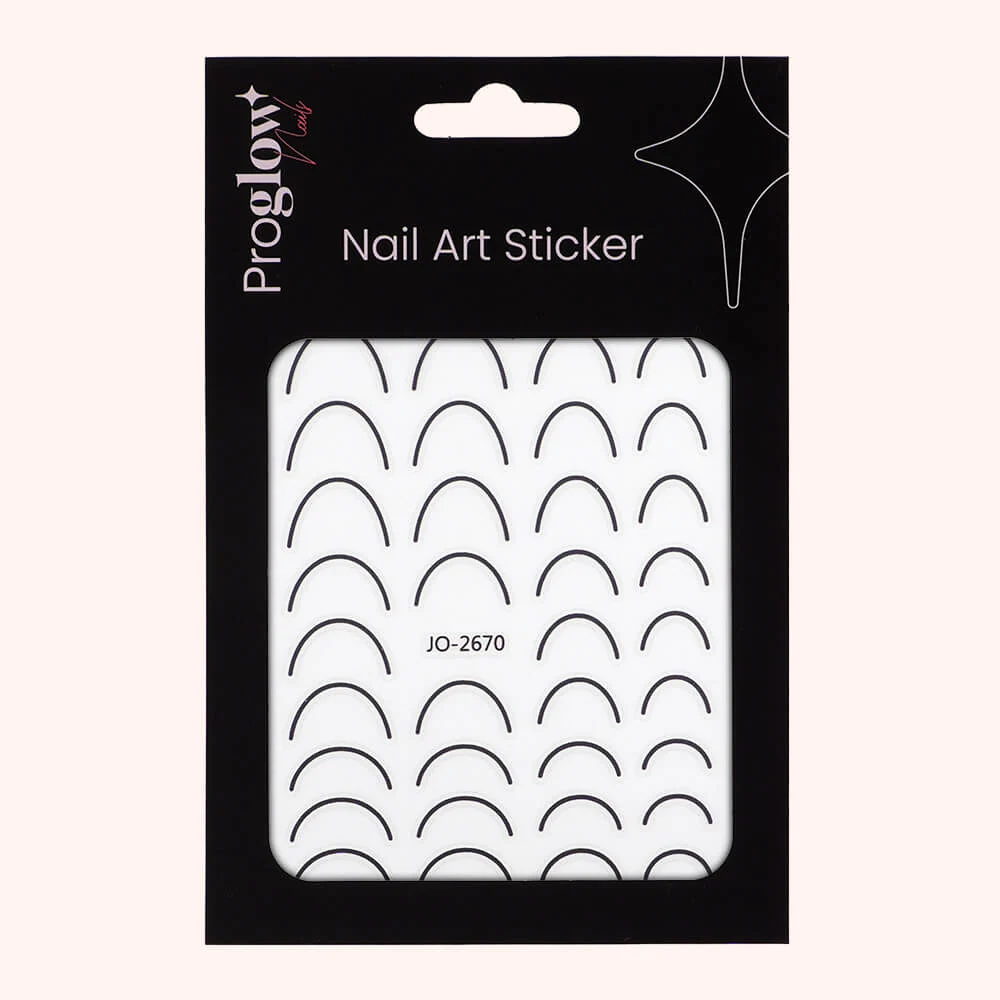 Nail Sticker Minimal French Black