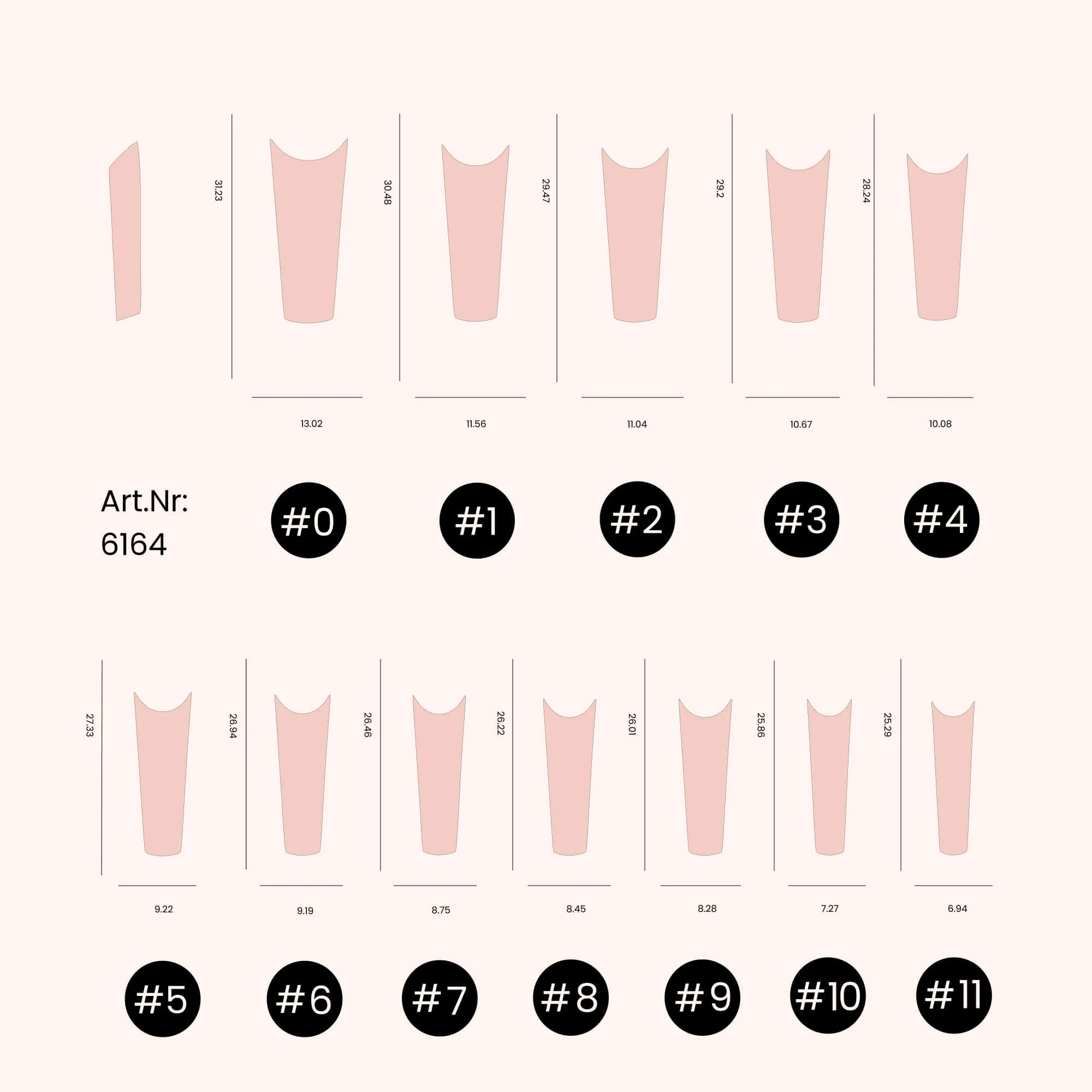 Nail Tips C-Curve Coffin natural 500 pcs - Image 4