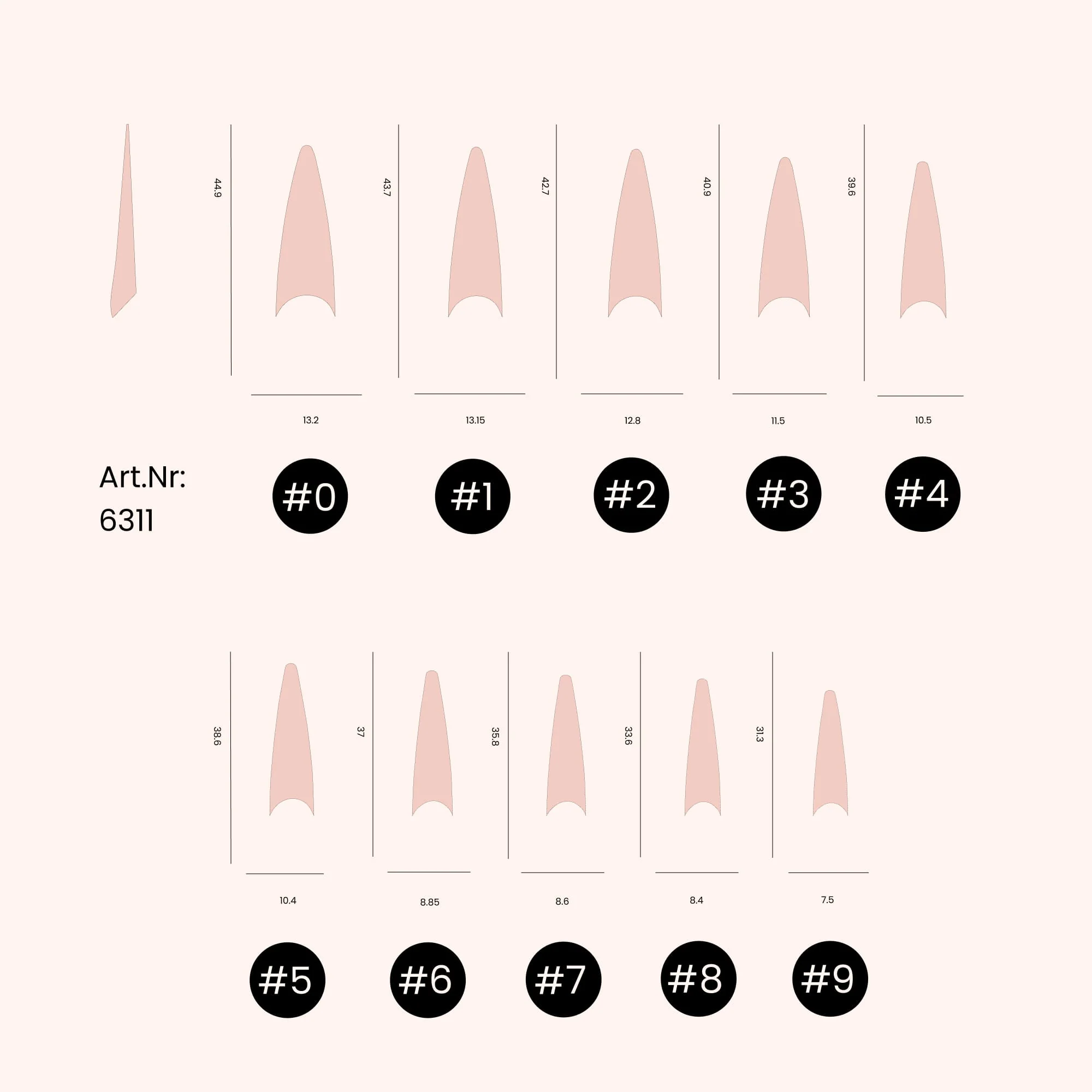Nail Tips C-Curve Stiletto - Image 3