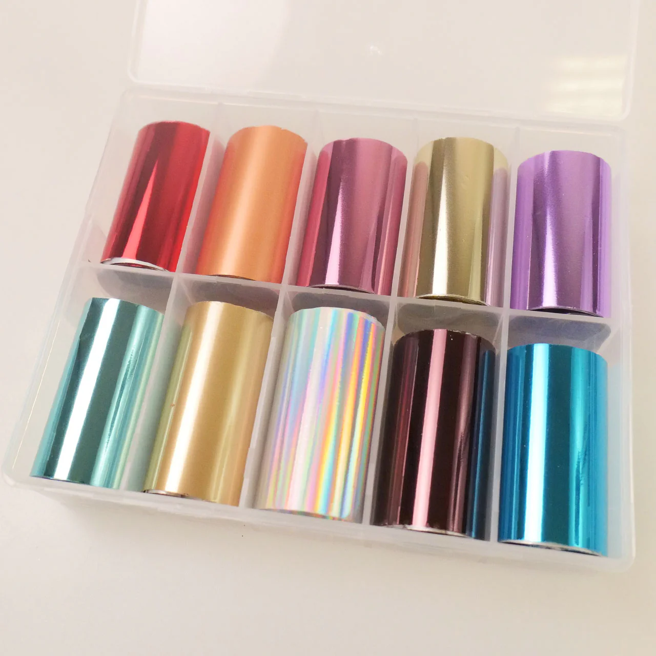 Nailart Transfer Foil Set Coloured Chrome