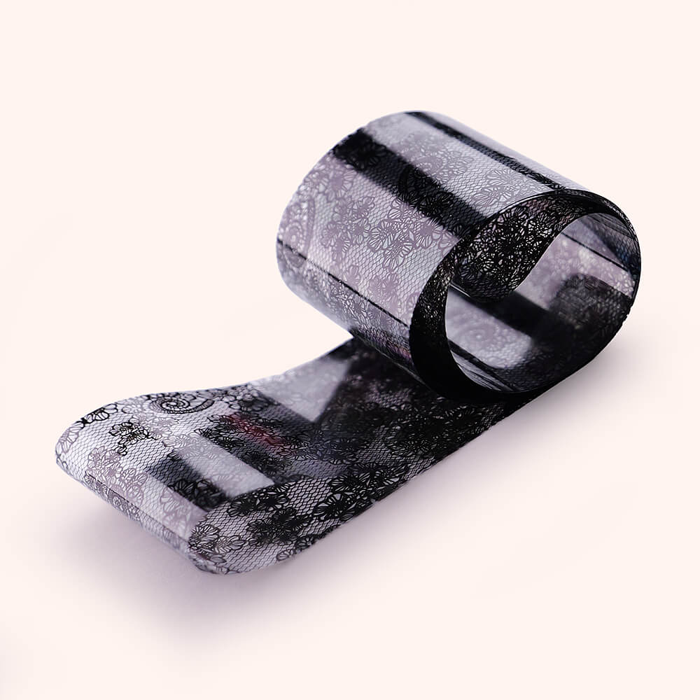Nail Art Transfer Foil Set Black & White Lace - Image 4