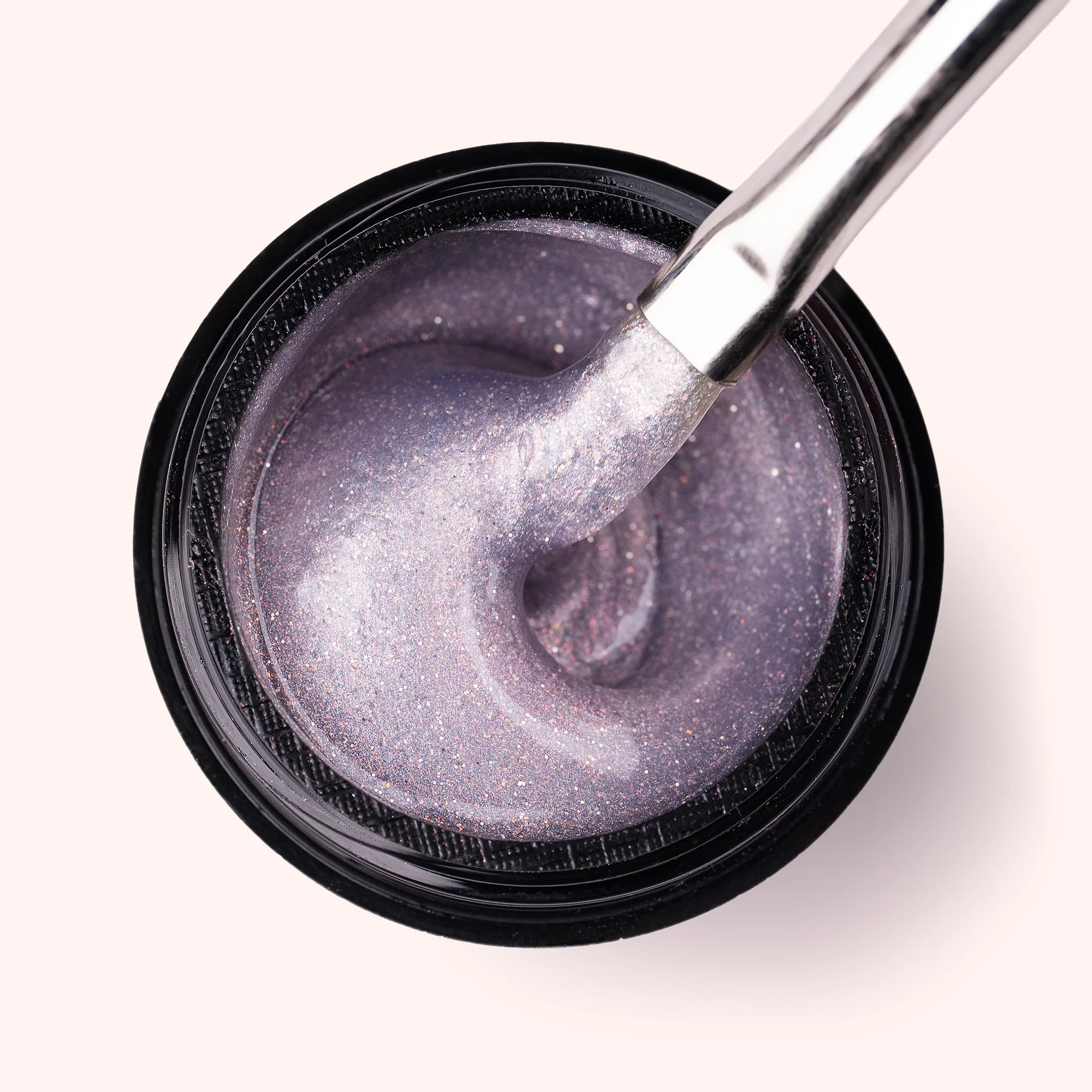 No File Builder Gel - sans Limage - Iridescent Silver - Image 2