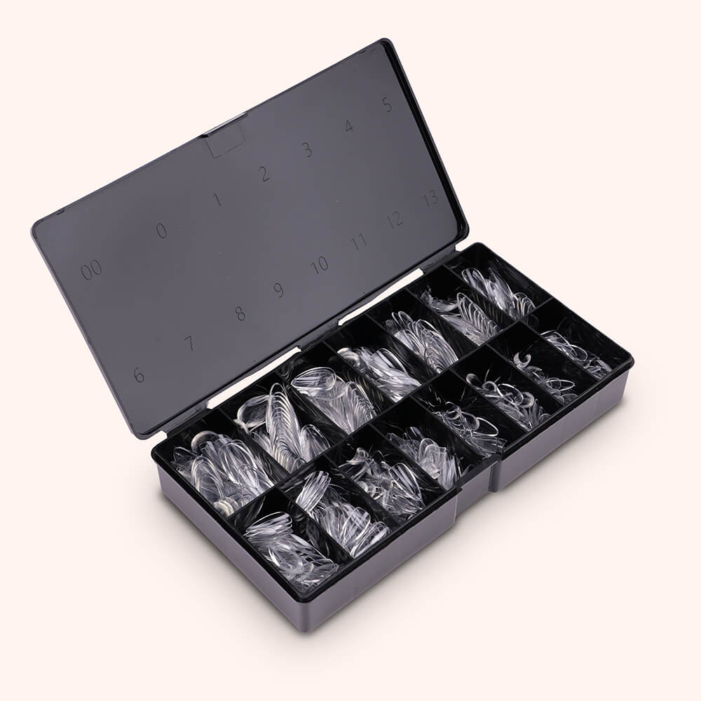 Soft Gel Nail Tips C-Curve Medium Almond 600 - Image 4