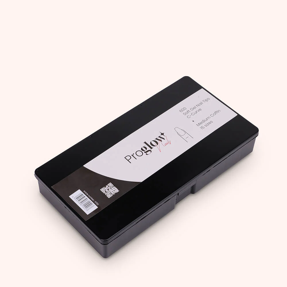 Soft Gel Nail Tips C-Curve Medium Coffin 600 - Image 3