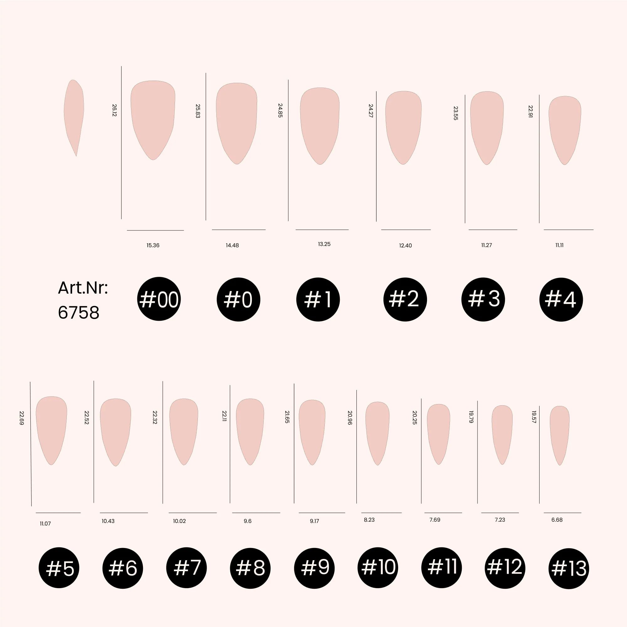 Soft Gel Nail Tips C-Curve Medium Stiletto 600 - Image 5