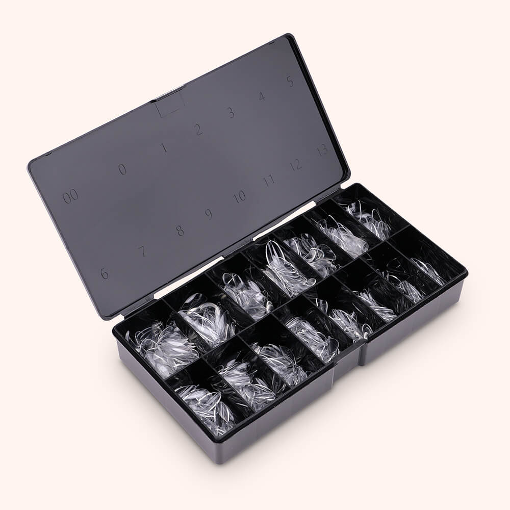 Soft Gel Nail Tips C-Curve Short Almond 600 - Image 4