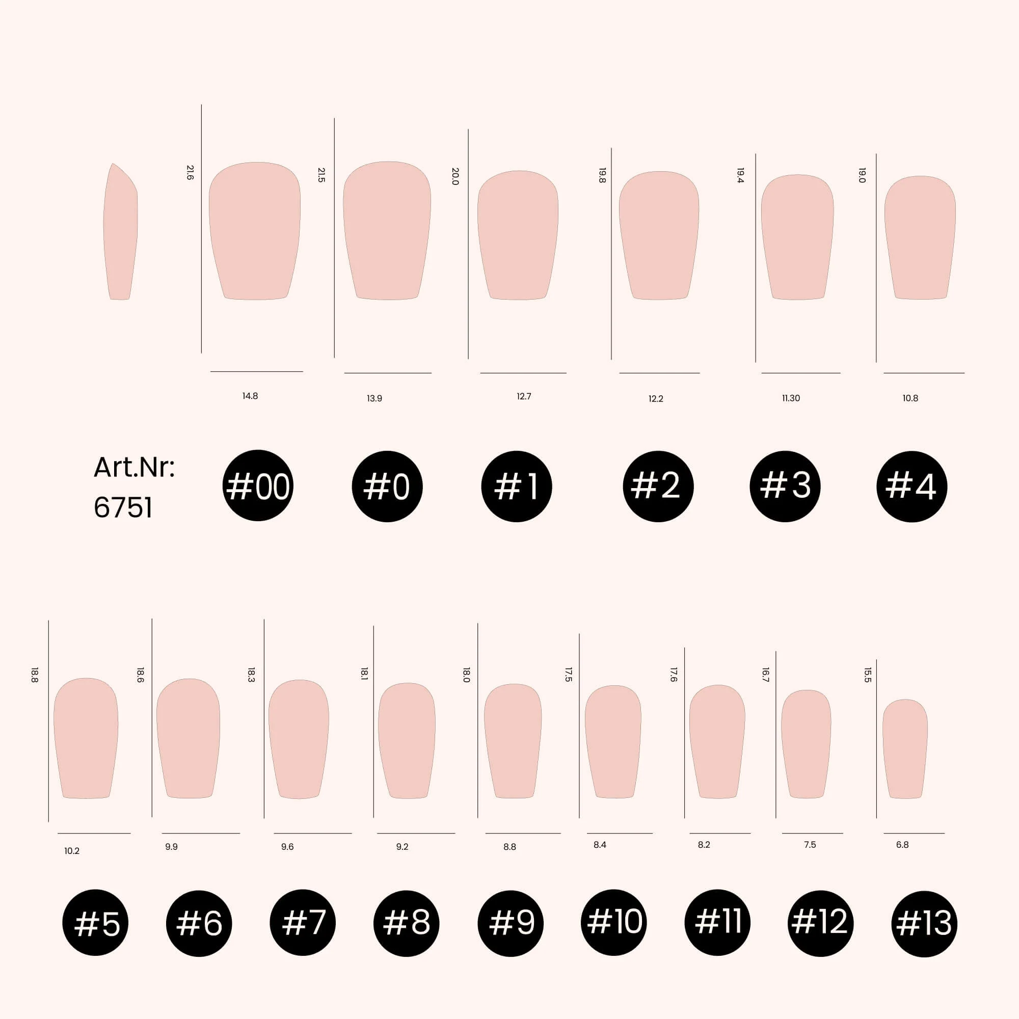 Soft Gel Nail Tips C-Curve Short Coffin 600 - Image 5