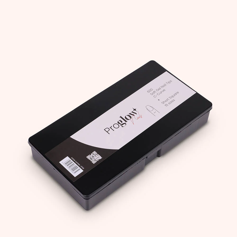Soft Gel Nail Tips C-Curve Short Square 600 - Image 3