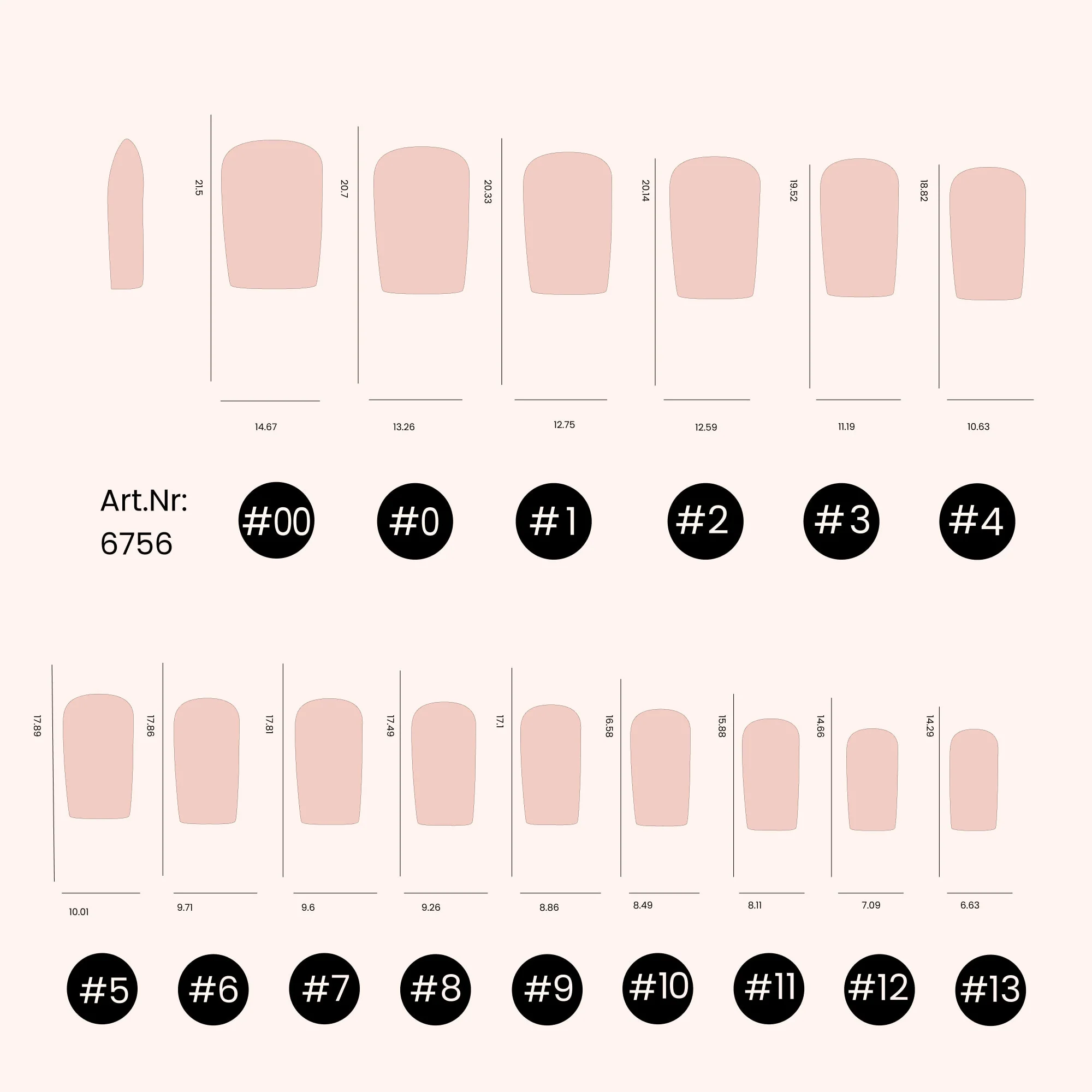 Soft Gel Nail Tips C-Curve Short Square 600 - Image 5