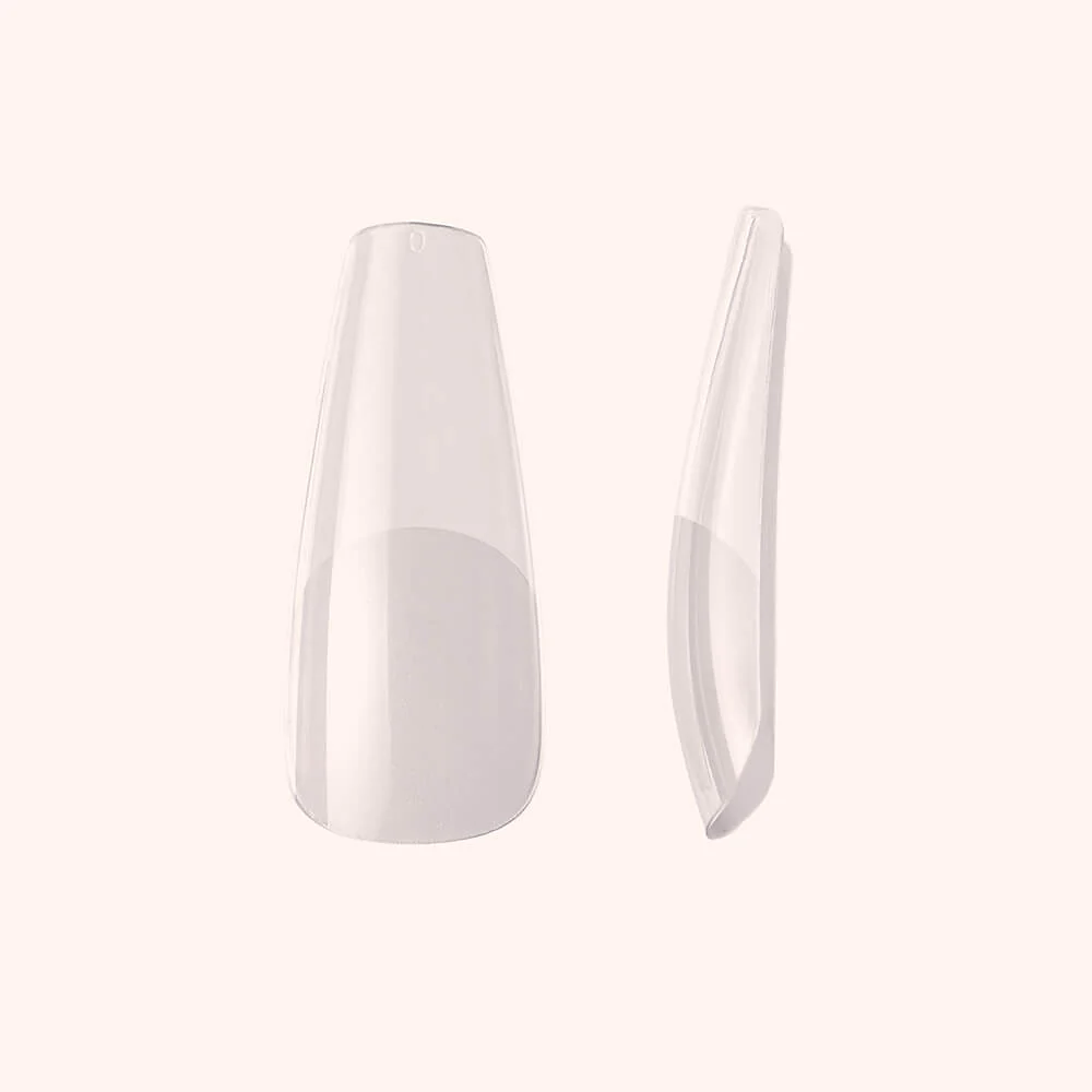 Soft Gel Nail Tips Half Buffed Coffin Shape 504 - Image 2