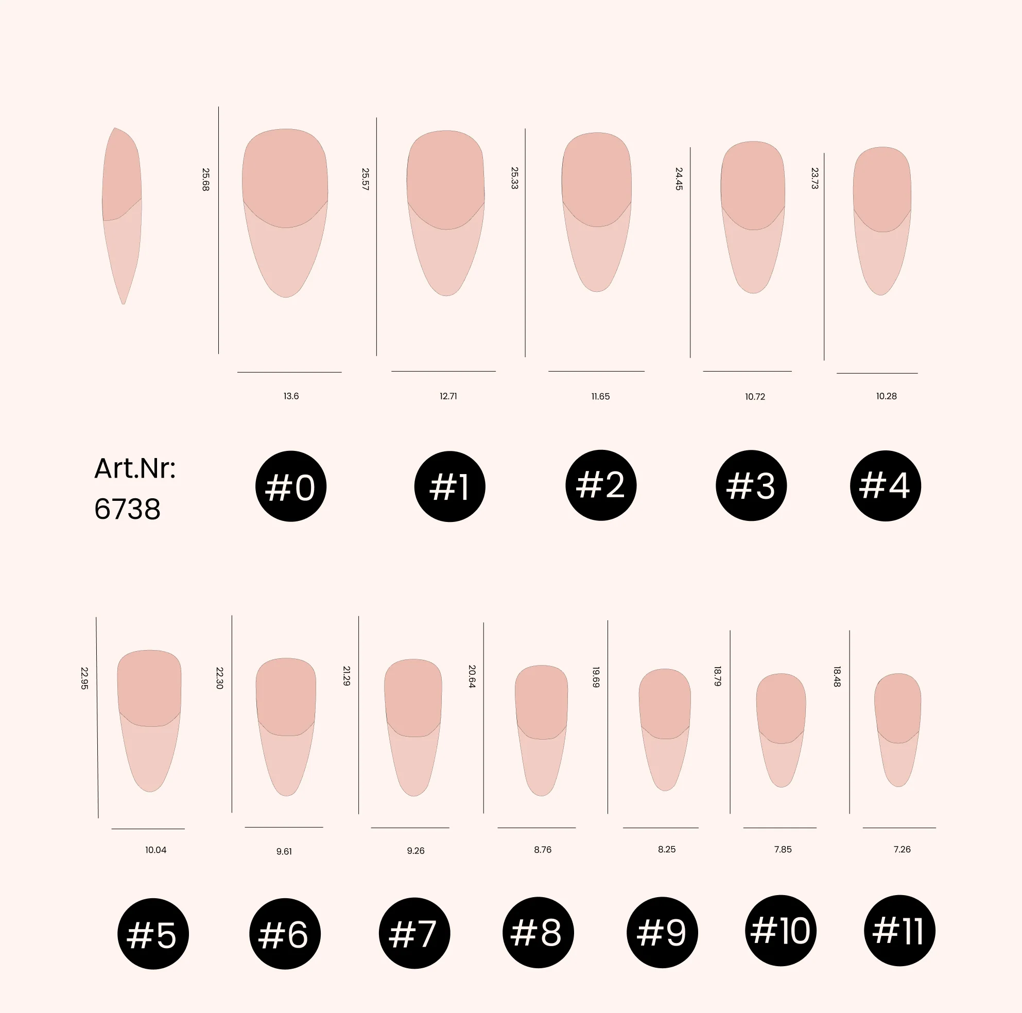 Soft Gel Nail Tips Half Buffed Long Almond Shape 504 - Image 5