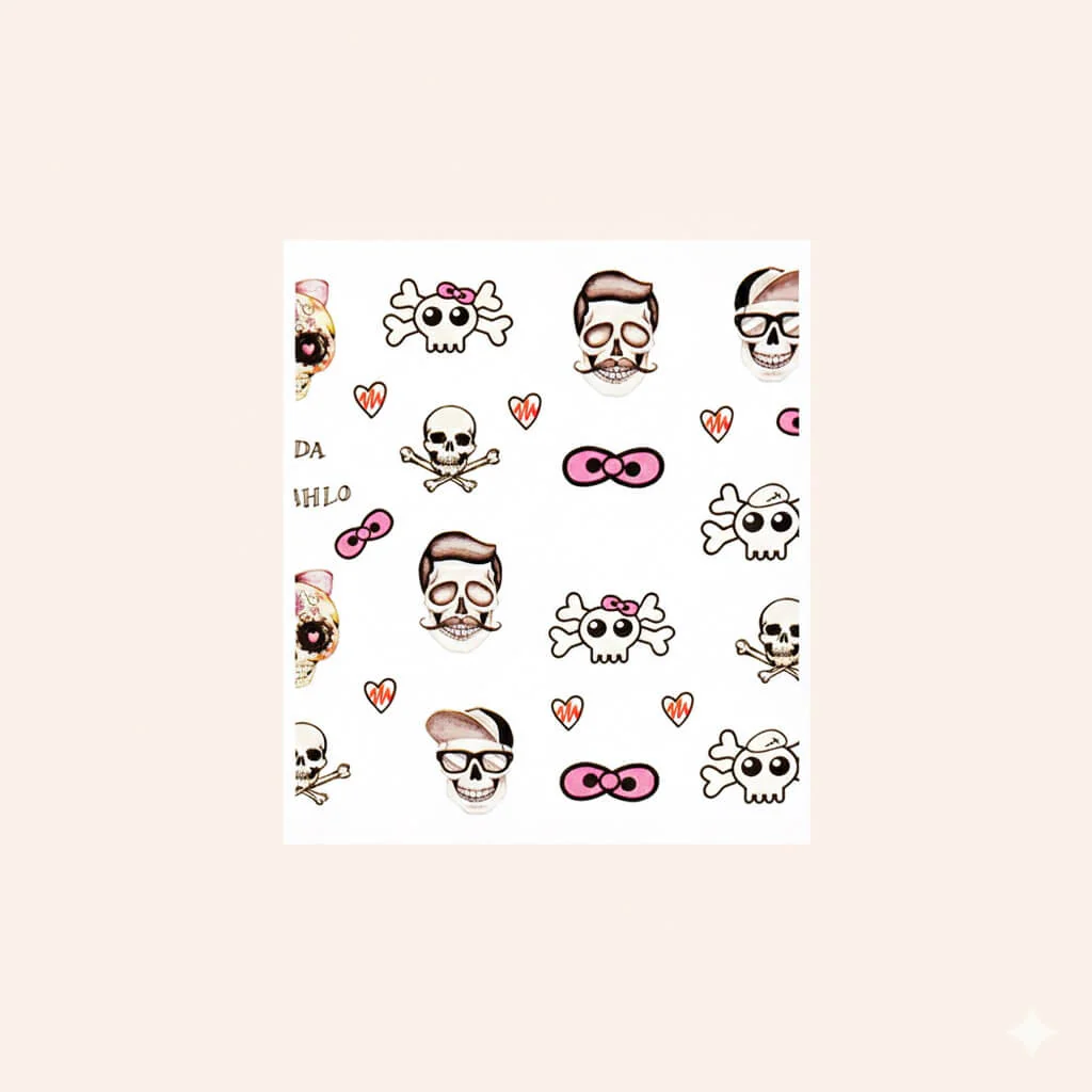 Water Decal Girly Skull